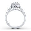 Thumbnail Image 1 of Previously Owned THE LEO Diamond Engagement Ring 3/4 ct tw Princess & Round-cut 14K White Gold - Size 10.5
