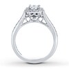 Thumbnail Image 1 of Previously Owned THE LEO Diamond Engagement Ring 3/4 ct tw Princess & Round-cut 14K White Gold - Size 10.5