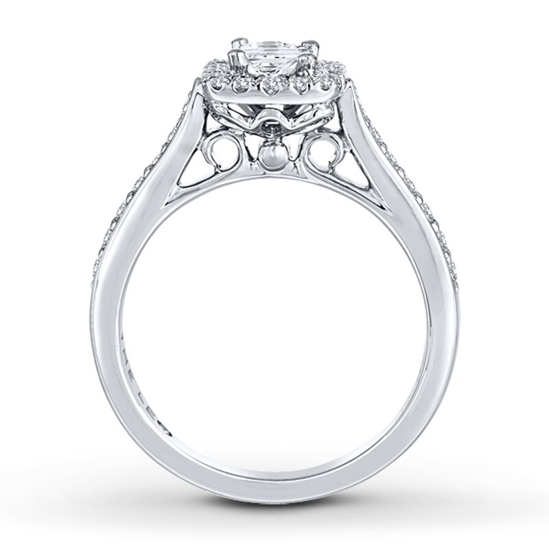 Main Image 2 of Previously Owned THE LEO Diamond Engagement Ring 3/4 ct tw Princess & Round-cut 14K White Gold - Size 10.5