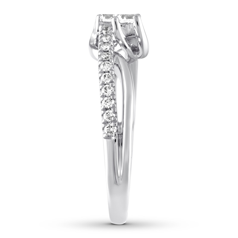 Main Image 3 of Previously Owned Ever Us Diamond Anniversary Ring 1/2 ct tw Round-cut 14K White Gold - Size 12