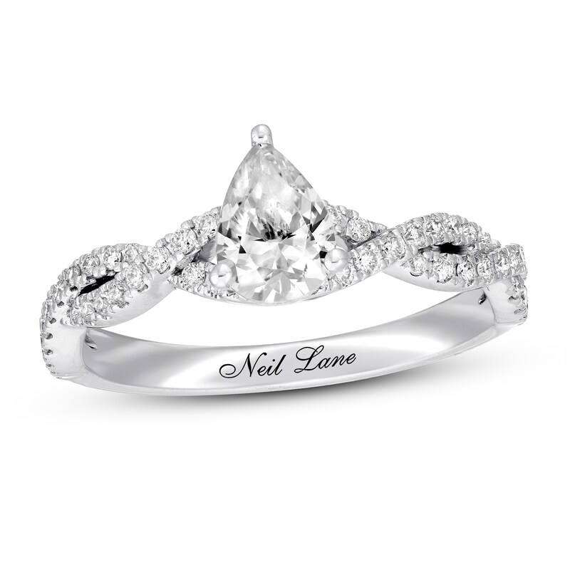 Main Image 1 of Previously Owned Neil Lane Diamond Engagement Ring 1 ct tw Pear & Round-cut 14K White Gold - Size 8.5