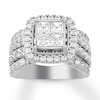 Previously Owned Diamond Engagement Ring 3 ct tw Princess & Round-cut 14K White Gold