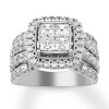Thumbnail Image 1 of Previously Owned Diamond Engagement Ring 3 ct tw Princess & Round-cut 14K White Gold - Size 8.75