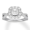 Previously Owned Neil Lane Diamond Engagement Ring 1-3/4 ct tw Cushion & Round-cut 14K White Gold