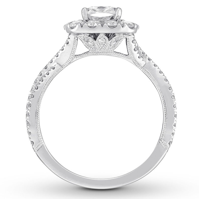Main Image 2 of Previously Owned Neil Lane Diamond Engagement Ring 1-3/4 ct tw Cushion & Round-cut 14K White Gold - Size 8.5