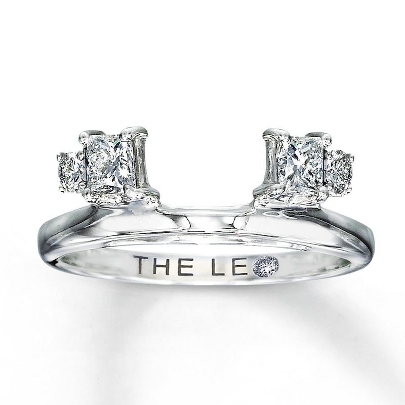 Previously Owned THE LEO Diamond Enhancer Ring 1/2 ct tw Princess & Round-cut 14K White Gold