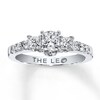 Thumbnail Image 1 of Previously Owned THE LEO Engagement Ring 7/8 ct tw Princess & Round-cut Diamonds 14K White Gold - Size 10.5