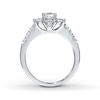 Thumbnail Image 2 of Previously Owned THE LEO Engagement Ring 7/8 ct tw Princess & Round-cut Diamonds 14K White Gold - Size 10.5