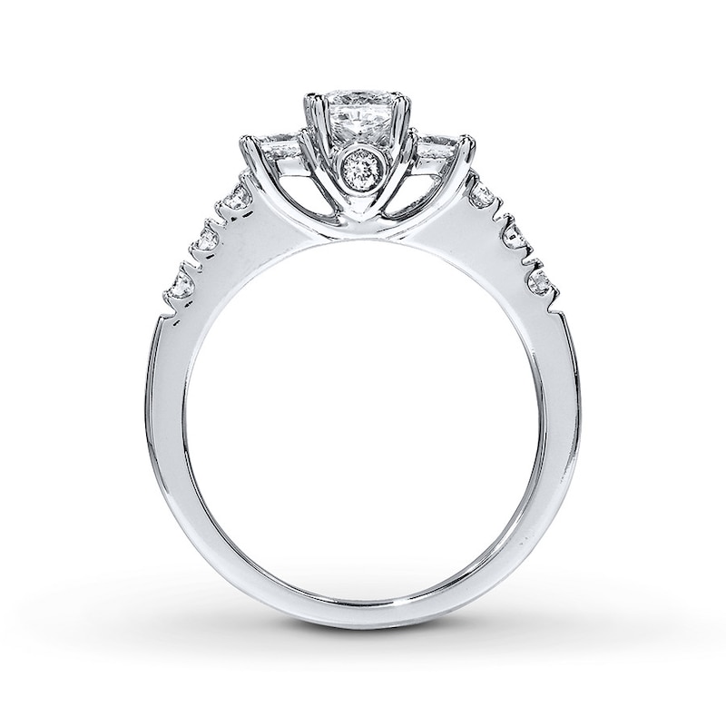Main Image 2 of Previously Owned THE LEO Engagement Ring 7/8 ct tw Princess & Round-cut Diamonds 14K White Gold - Size 10.5