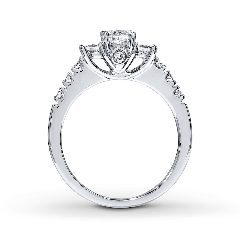 Previously Owned THE LEO Engagement Ring 7/8 ct tw Princess & Round-cut Diamonds 14K White Gold - Size 10.5