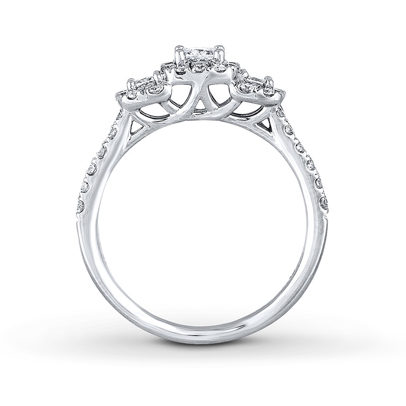 Main Image 2 of Previously Owned THE LEO Diamond Engagement Ring 7/8 ct tw Princess & Round-cut Diamonds 14K White Gold Size 4.25