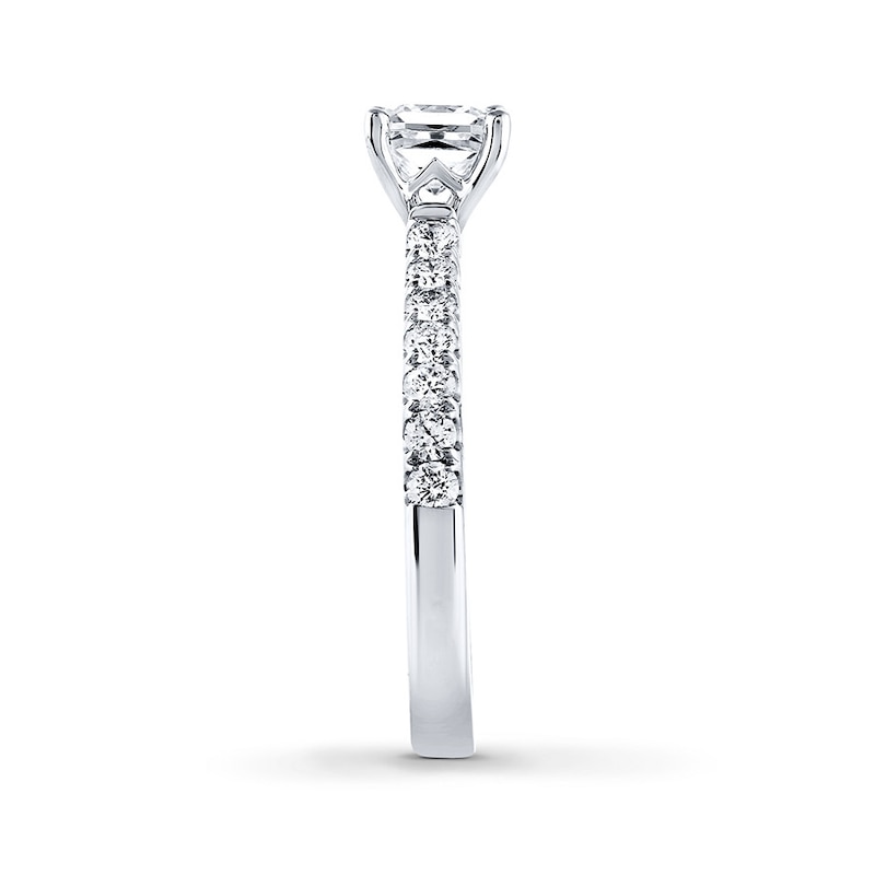 Main Image 3 of Previously Owned THE LEO Diamond Engagement Ring 1-1/8 ct tw Princess & Round-cut Diamonds 14K White Gold - Size 8.25