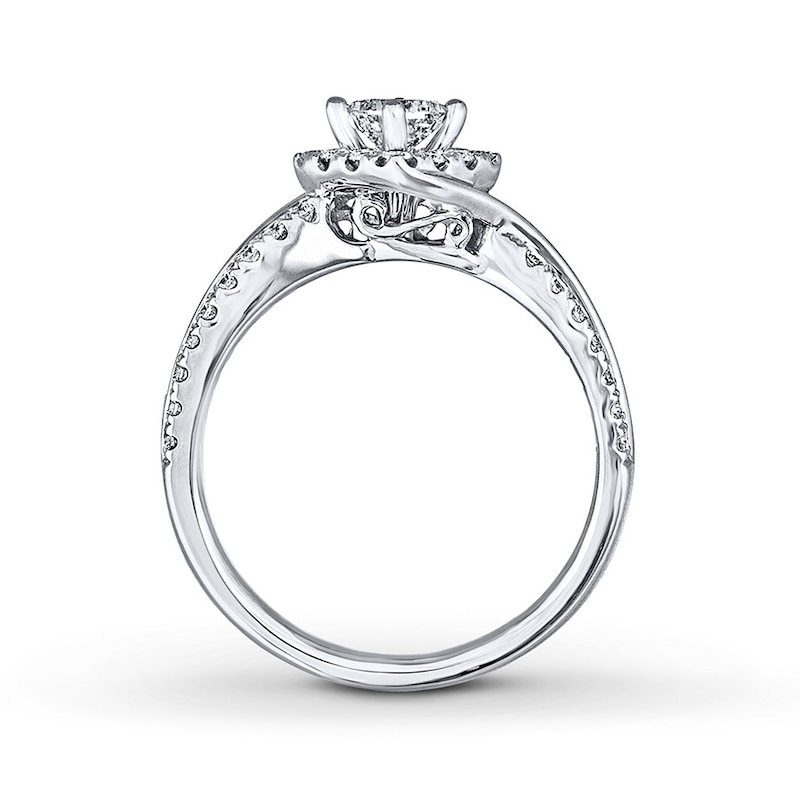 Previously Owned Leo Diamond Engagement Ring 3/4 ct tw Diamonds 14K White Gold - Size 9.5