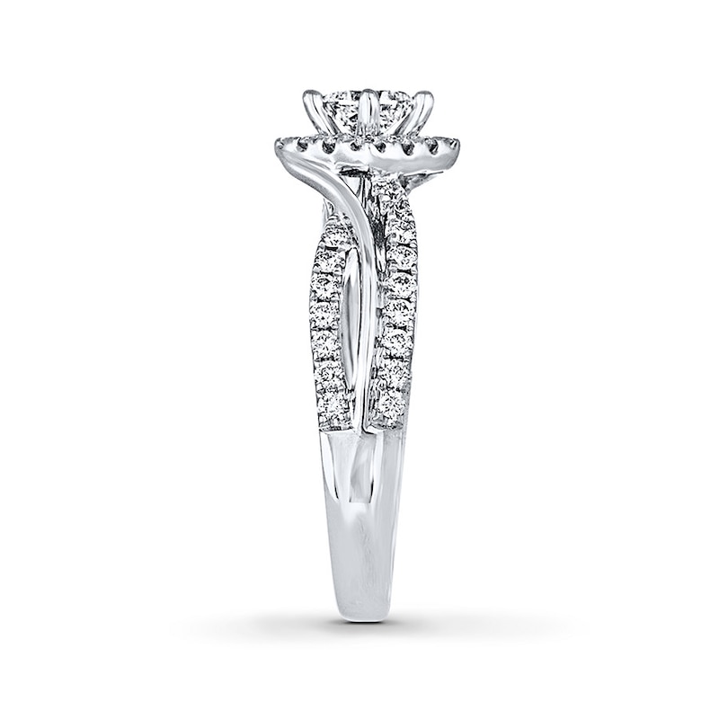 Previously Owned Leo Diamond Engagement Ring 3/4 ct tw Diamonds 14K White Gold - Size 9.5