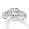 Previously Owned THE LEO Diamond Engagement Ring 2-1/8 ct tw Princess & Round-cut Diamonds 14K White Gold