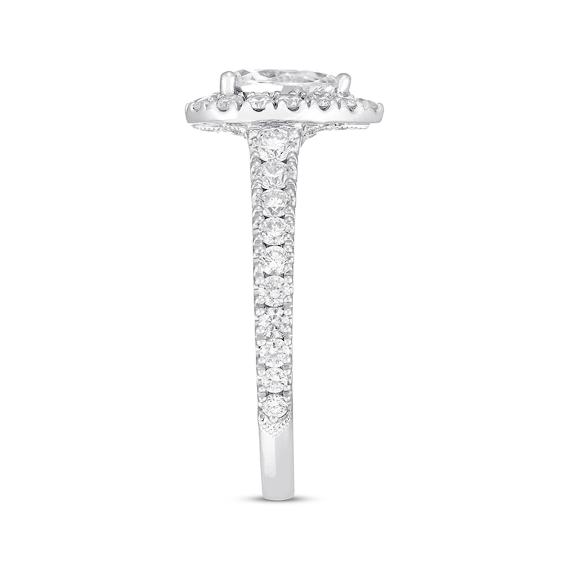 Main Image 2 of Previously Owned Neil Lane Premiere Diamond Engagement Ring 1-1/2 ct tw Pear & Round-cut 14K Gold - Size 4