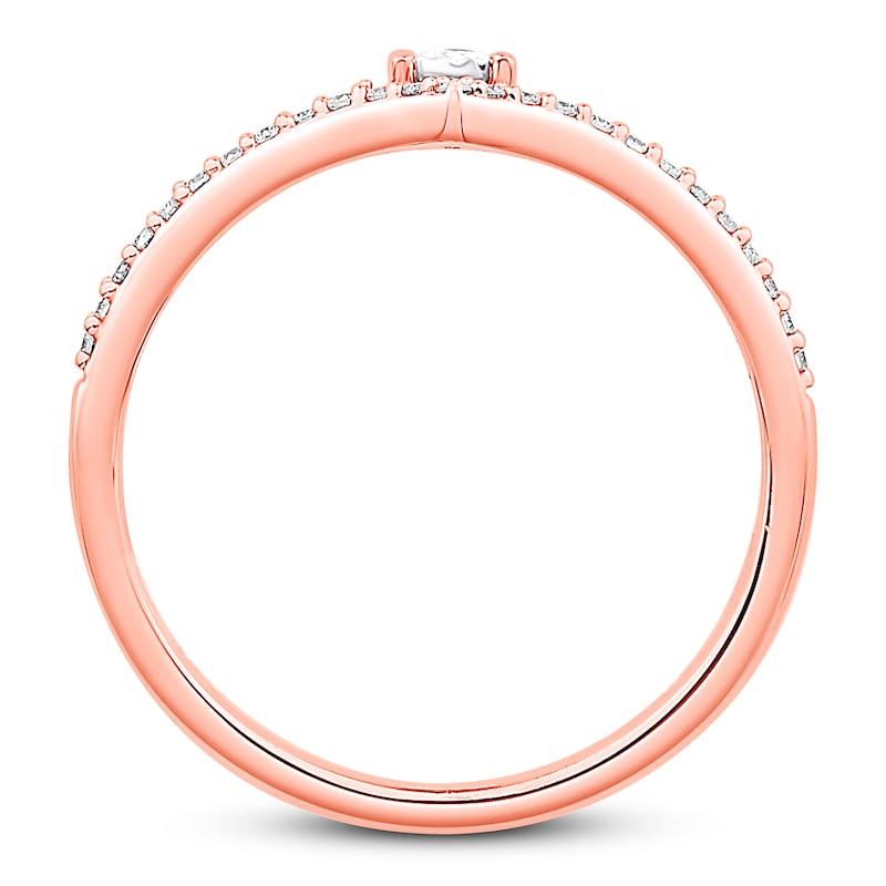 Main Image 3 of Previously Owned Emmy London Diamond Ring 1/8 ct tw Round-cut 10K Rose Gold Size 4