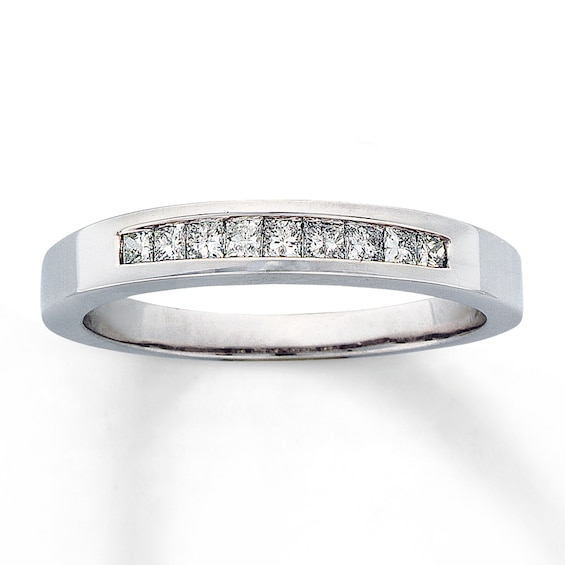 Previously Owned Diamond Wedding Band 1/4 ct tw Princess-cut 14K White Gold Size 4.75