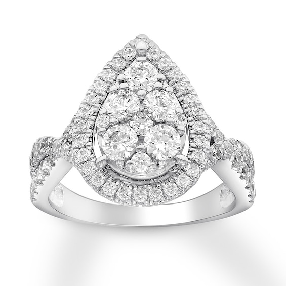 Previously Owned Diamond Engagement Ring 1-1/2 ct tw Round-cut 14K White Gold Size 9.5