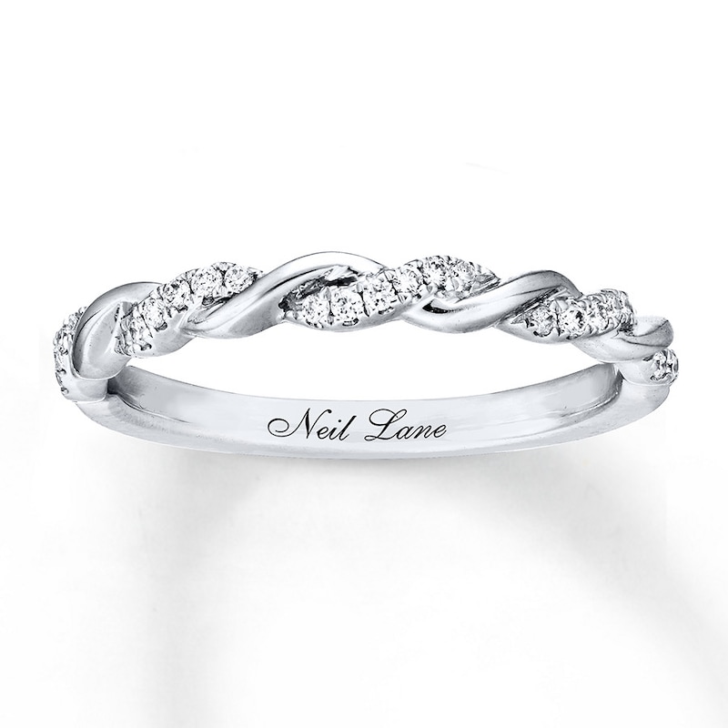 Main Image 1 of Previously Owned Neil Lane Wedding Band 1/8 ct tw Round-cut Diamonds 14K White Gold