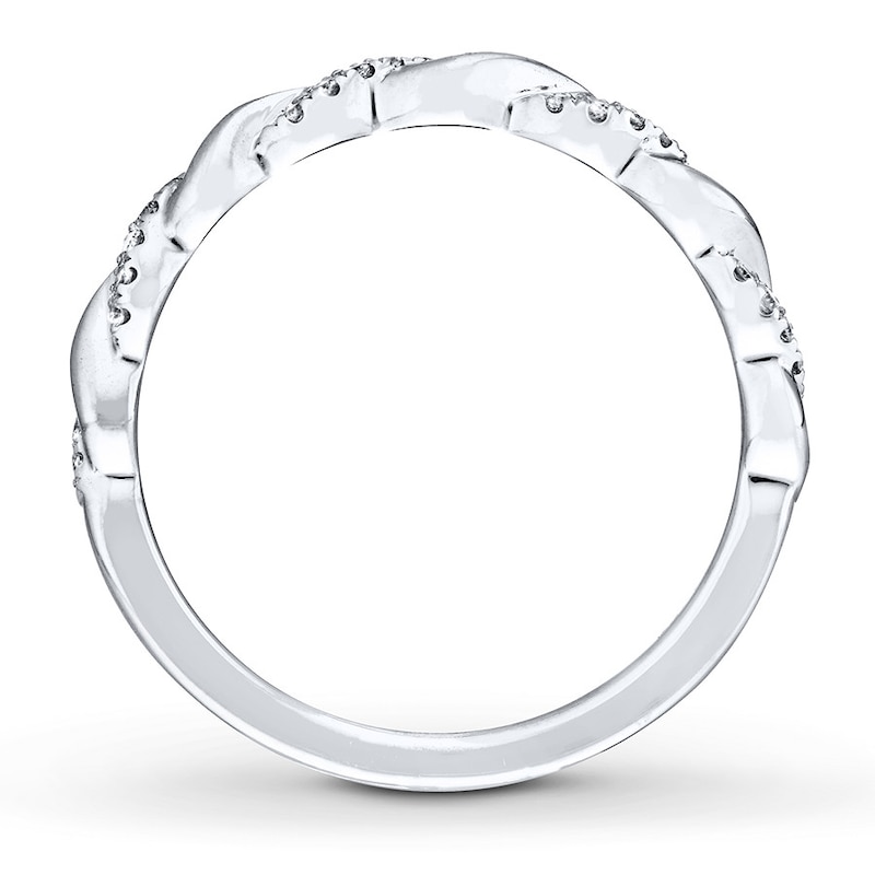 Main Image 2 of Previously Owned Neil Lane Wedding Band 1/8 ct tw Round-cut Diamonds 14K White Gold