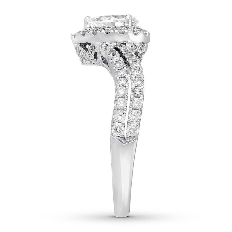 Main Image 2 of Previously Owned Neil Lane Diamond Engagement Ring 1 ct tw Pear & Round-cut 14K White Gold
