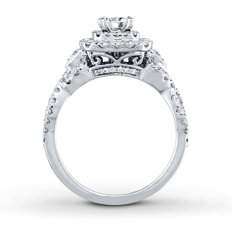 Previously Owned Neil Lane Engagement Ring 1-3/8 ct tw Round-cut Diamonds 14K White Gold