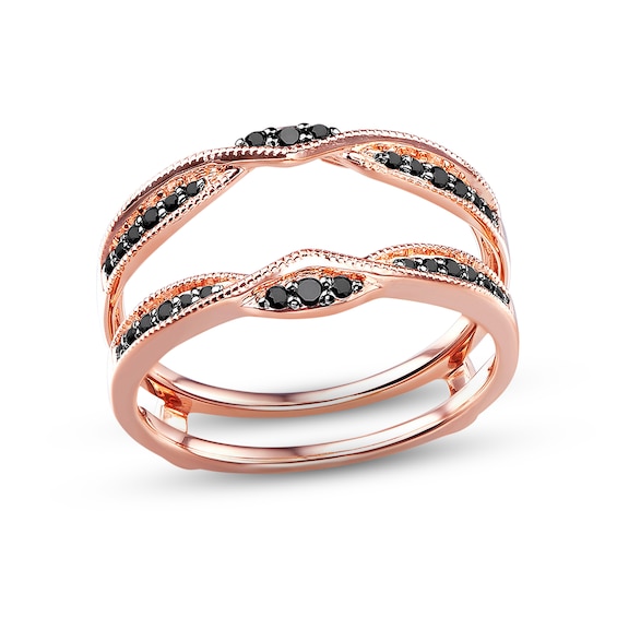 Previously Owned Black Diamond Insert Ring 1/5 Carat tw 14K Rose Gold