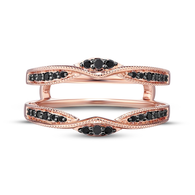 Previously Owned Black Diamond Insert Ring 1/5 Carat tw 14K Rose Gold