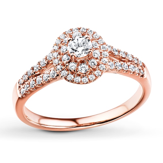 Previously Owned Diamond Engagement Ring 3/8 ct tw Round-cut 10K Rose Gold