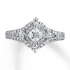 Thumbnail Image 1 of Previously Owned Angel Sanchez Ring 1-1/4 ct tw Princess & Round-cut Diamonds 14K White Gold