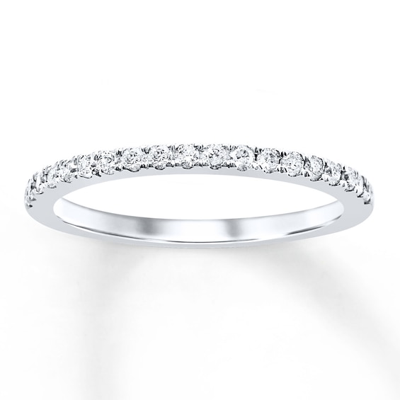 Previously Owned Wedding Band 1/4 ct tw Round-cut Diamonds 14K White Gold