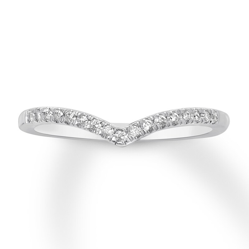 Main Image 1 of Previously Owned Diamond Anniversary Band 1/10 ct tw Round-cut 10K White Gold