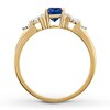 Thumbnail Image 2 of Previously Owned Lab-Created Sapphire Ring 1/15 ct tw Diamonds 10K Yellow Gold