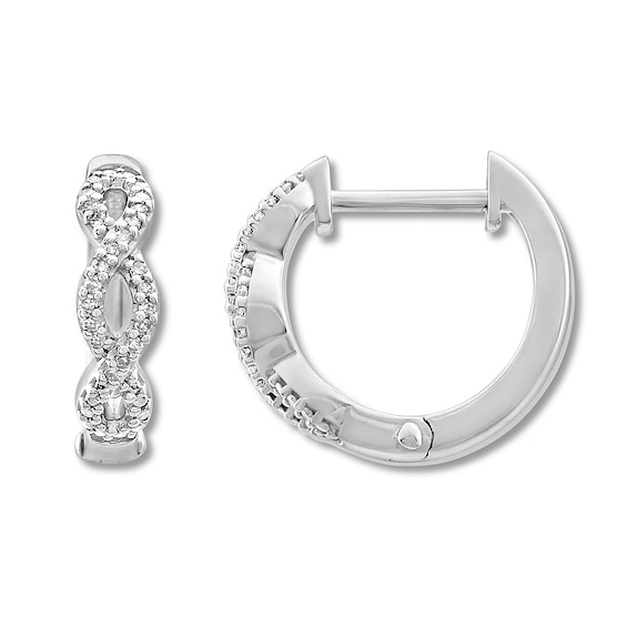 Previously Owned Diamond Hoop Earrings 1/10 ct tw Sterling Silver