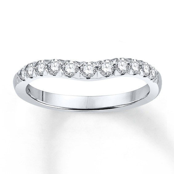 Previously Owned Diamond Wedding Band 3/8 ct tw Round-cut 14K White Gold
