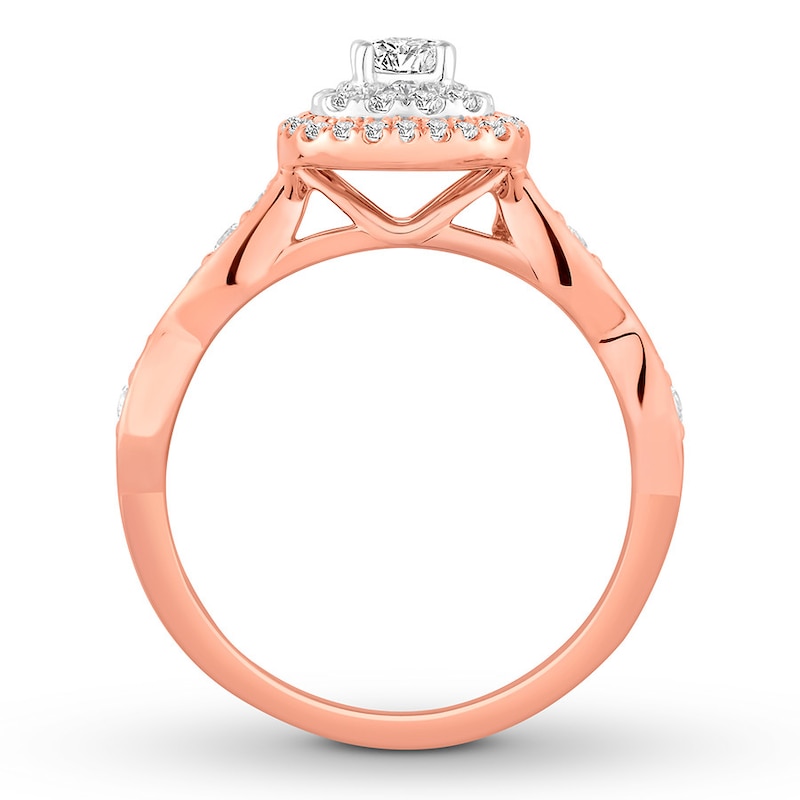 Main Image 2 of Previously Owned Diamond Engagement Ring 1/2 ct tw Round-cut 14K Two-Tone Gold