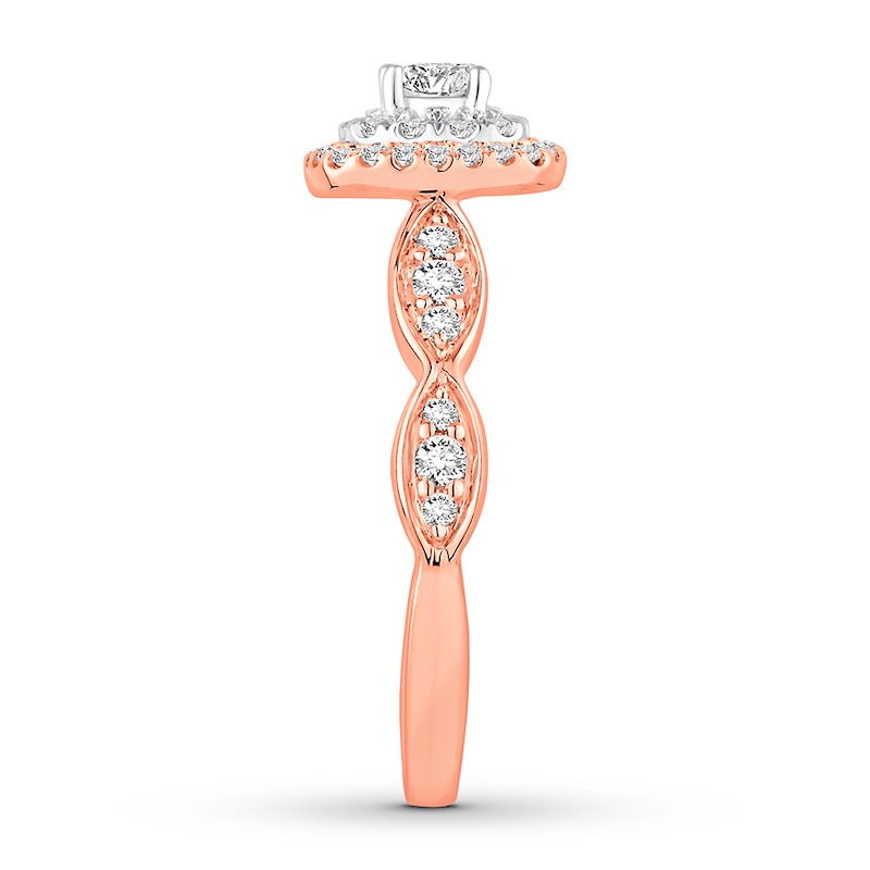 Main Image 3 of Previously Owned Diamond Engagement Ring 1/2 ct tw Round-cut 14K Two-Tone Gold