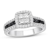 Thumbnail Image 1 of Previously Owned Black & White Diamond Engagement Ring 3/4 ct tw 14K White Gold