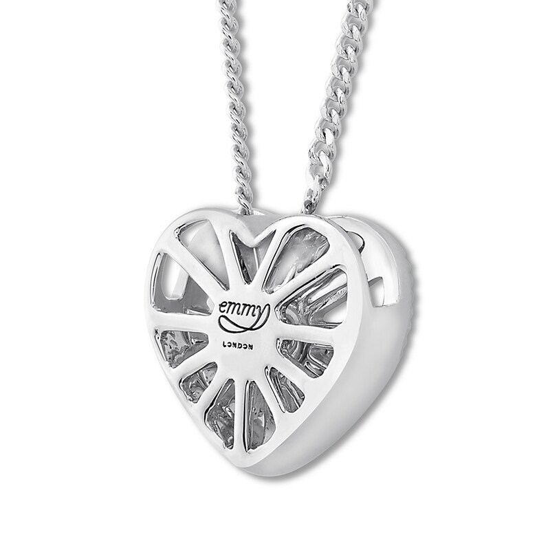 Main Image 4 of Previously Owned Emmy London Diamond Heart Necklace 1/8 ct tw Sterling Silver 20&quot;