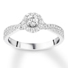 Previously Owned Diamond Engagement Ring 3/8 ct tw Round-cut 10K White Gold