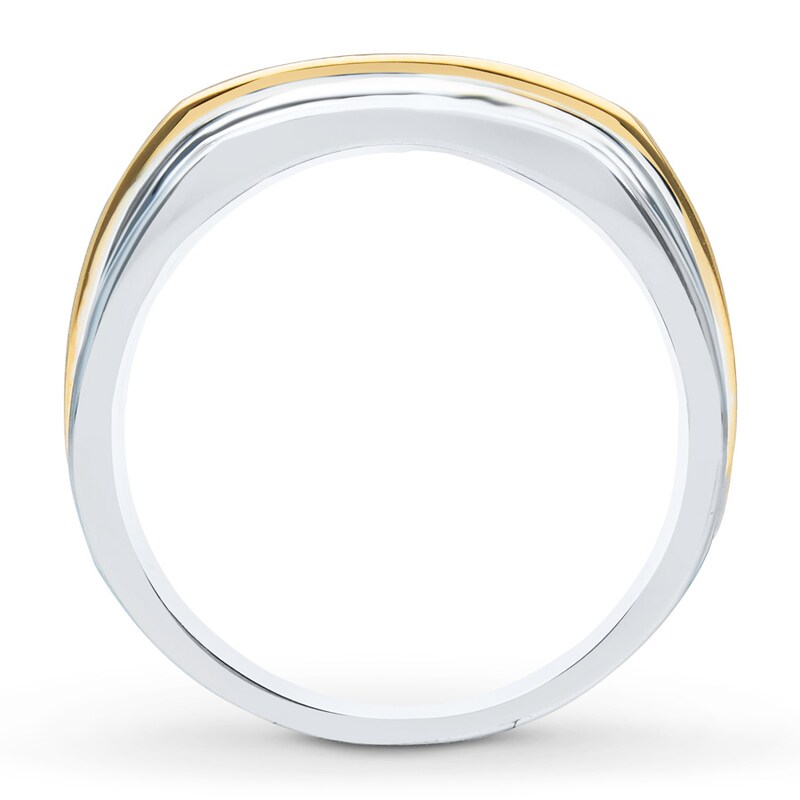 Main Image 2 of Previously Owned Men's Diamond Band 1/4 ct tw Round-cut 10K Two-Tone Gold