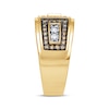 Previously Owned Men's Brown & White Diamond Wedding Band 1 ct tw Round-cut 10K Yellow Gold