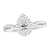 Thumbnail Image 1 of Previously Owned Diamond Engagement Ring 1/2 ct tw Pear & Round-cut 14K White Gold