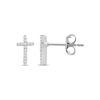 Thumbnail Image 0 of Previously Owned Petite Round-Cut Diamond Cross Earrings 1/20 ct tw 10K White Gold