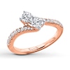 Thumbnail Image 3 of Previously Owned Ever Us Two-Stone Anniversary Ring 3/4 ct tw Round-cut Diamonds 14K Rose Gold