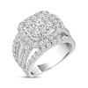 Previously Owned Diamond Engagement Ring 2 ct tw Round & Bgauette-cut 10K White Gold