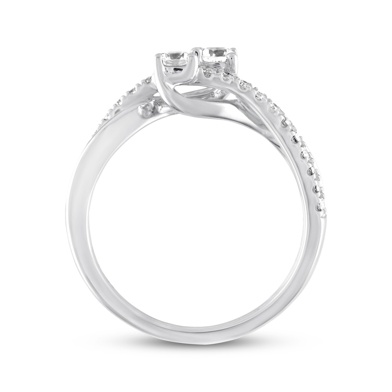 Main Image 3 of Previously Owned Ever Us Diamond Engagement Ring 1/2 ct tw Round-cut 14K White Gold