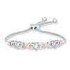Thumbnail Image 1 of Previously Owned Diamond Heart Bolo Bracelet 1/20 ct tw Sterling Silver/10K Rose Gold