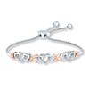 Thumbnail Image 0 of Previously Owned Diamond Heart Bolo Bracelet 1/20 ct tw Sterling Silver/10K Rose Gold